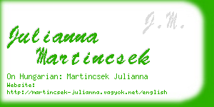 julianna martincsek business card